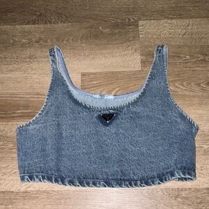 Denim Prada Crop Top